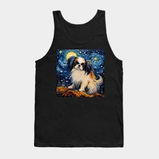 Japanese Chin painted by Vincent Van Gogh Tank Top